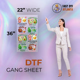 DTF Gang Sheet Printing – Multiple Designs