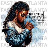 Believe In Yourself Prayer Girl Design