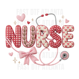 Cozy Pink Nurse Knit Lettering