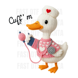 Cute Nurse Duck Crochet Art