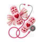 Heart Bandage Nurse Bow Stethoscope