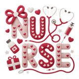 Knitted Heart Nurse Letter Art