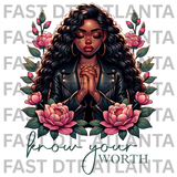 Know Your Worth Floral Prayer Design