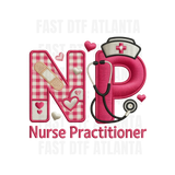 Pink Gingham Nurse Practitioner Design