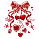 Red Crystal Love Bow Hanging Hearts