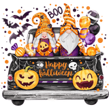 Halloween Gnomes Truck Pumpkins - Ready-To-Press DTF Transfer